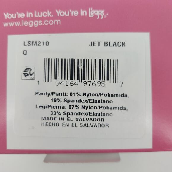 Leggs Jet Black Q Silken Mist Ultra Sheer Legs Control Top 6 Pairs Tights - Picture 8 of 8